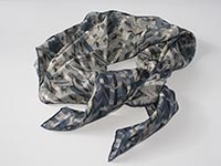 London, Canary Wharf, gold - silk scarf, single georgette & light crepe de chine, square