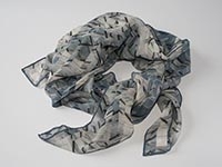 London, Canary Wharf - blue - silk scarf - single georgette/light crepe de chine - square