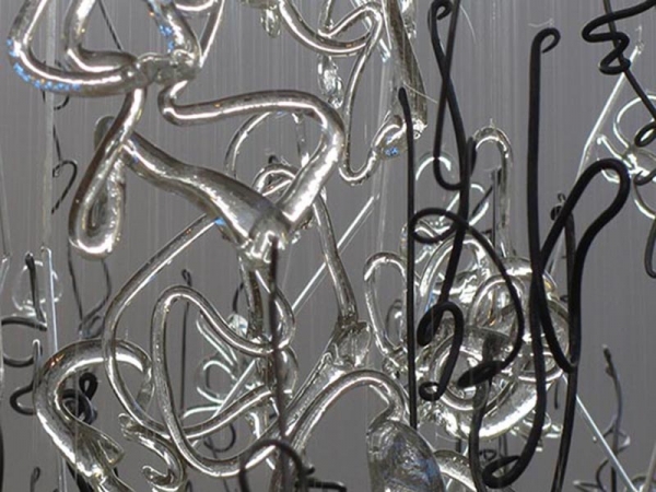 Cloud - installation - forged mild steel and glass collaboration with Jon Lewis