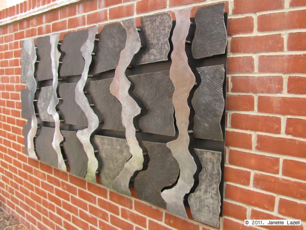 Sculpture-wall hanging in garden-view 4