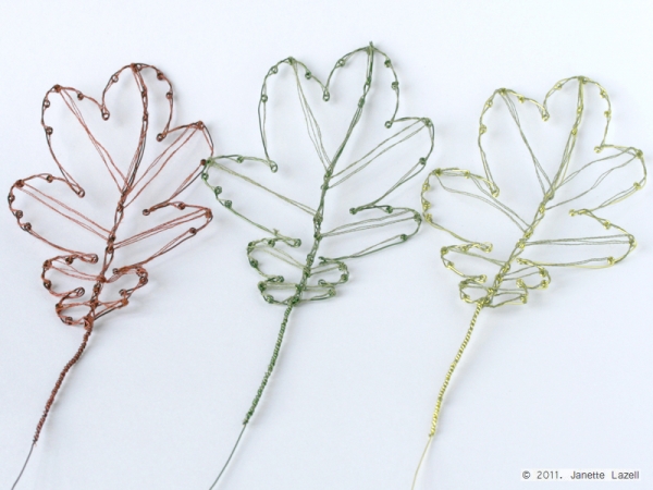 Wire leaves-3 Oak