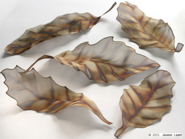 Quercus castaneifolia-Chestnut leaved Oak-stainless steel woven wirecloth leaf