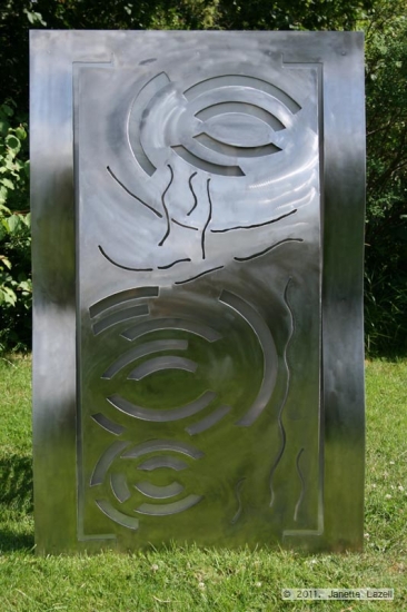 Rain Circles stainless steel sculpture