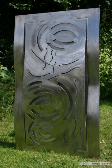 'Rain Circles' Stainless steel wall sculpture for The Sandringham Flower Show 2011 'Rain Circles' Stainless steel wall sculpture for The Sandringham Flower Show 2011 Show Garden