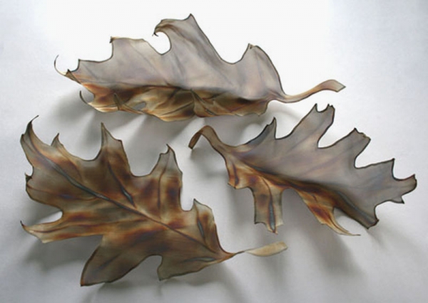 Oak leaves (Pin Oak)-stainless steel woven wirecloth leaf